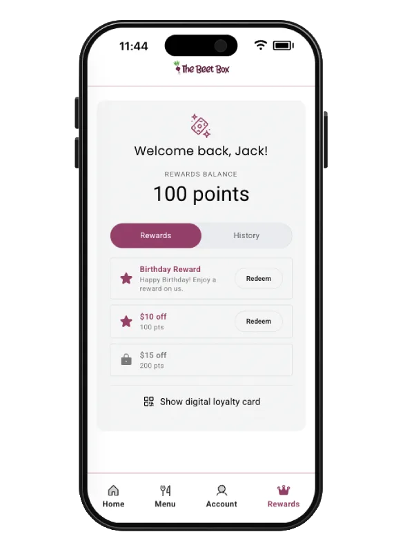 The Beet Box App Mockup